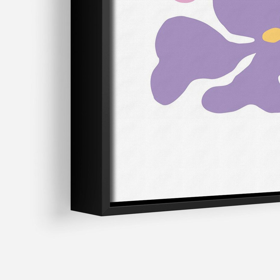 Obraz w ramie 70x100 - Bezgraniczne Wibracje - abstrakcyjne kolorowe kwiaty, minimlizm - rama czarna