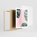Plakat w ramie 40x50 - Minimalizm Natury - minimalizm, liście monstery - rama drewno