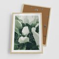 Plakat w ramie 50x70 - Zgaszona Uroda Natury - zielone liście, zgaszona zieleń - rama drewno