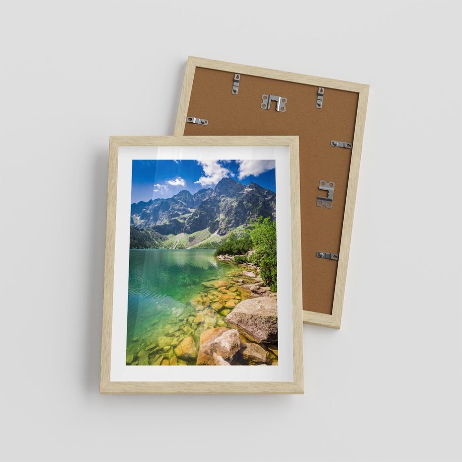 Plakat w ramie 30x40 - Mistyczne Połączenie - jezioro, góry - rama drewno