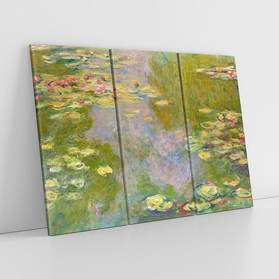 Obraz na płótnie 120x80 - "Lilie wodne" (1919), Claude Monet - Reprodukcja - reprodukcja, obraz na płótnie