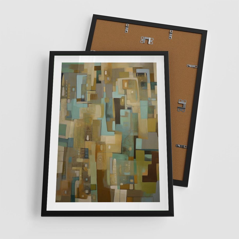 Plakat w ramie 50x70 - Kolorowe Wyobrażenia - abstrakcyjny obraz, mnogość kolorów - rama czarna