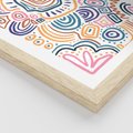 Plakat w ramie 30x40 - Strukturalne Odbicia Boho - kolorowe etniczne wzory, tęczowe żywe kolory - rama drewno