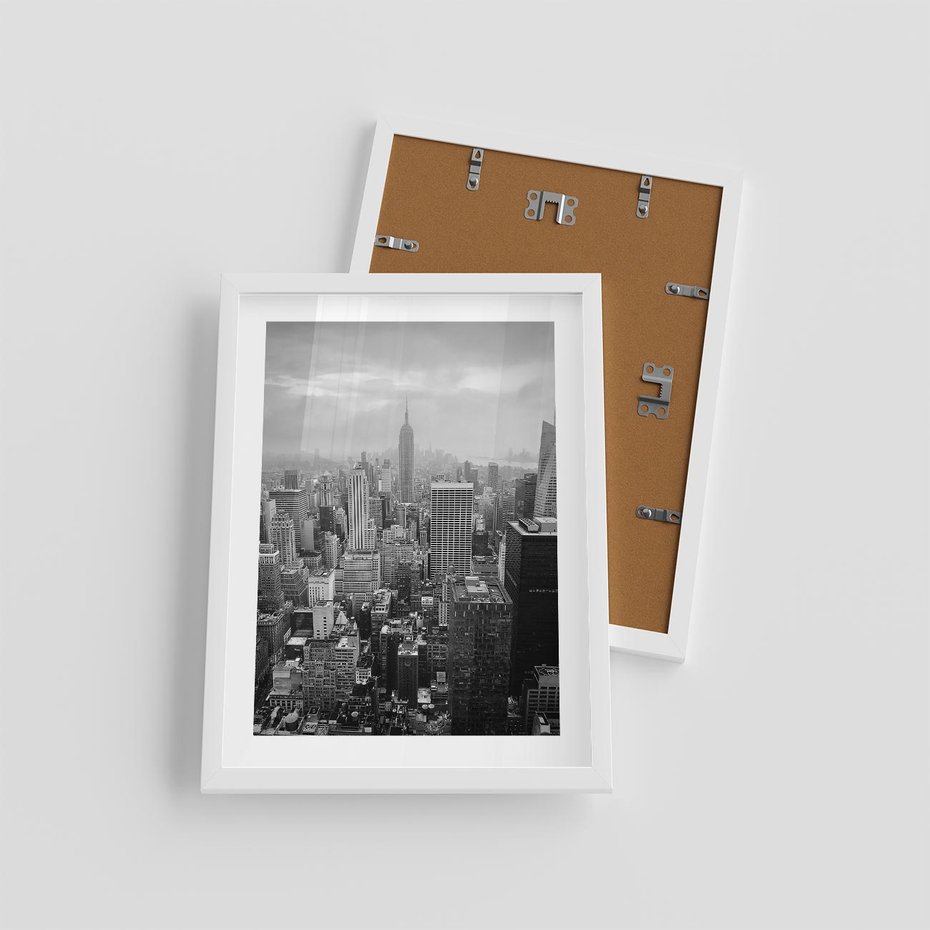 Plakat w ramie 30x40 - Majestatyczne Wysokości - Nowy Jork, wieżowce - rama biała