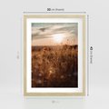 Plakat w ramie 30x40 - Zachwyt zachodem słońca na łące - zachód, słońca - rama drewno
