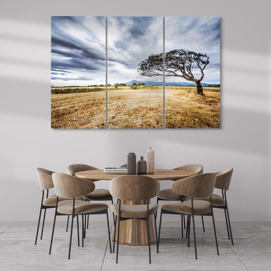 Obraz na płótnie 120x80 - Mistyka afrykańskiej sawanny - sawanna, drzewo