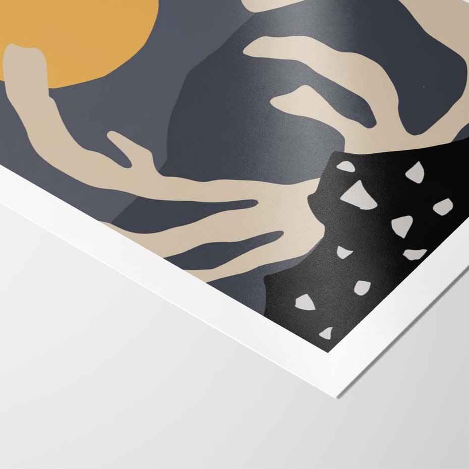 Plakat bez ramy 21x30 - Tajemniczy Księżyc - nowoczesna sztuka, plakat