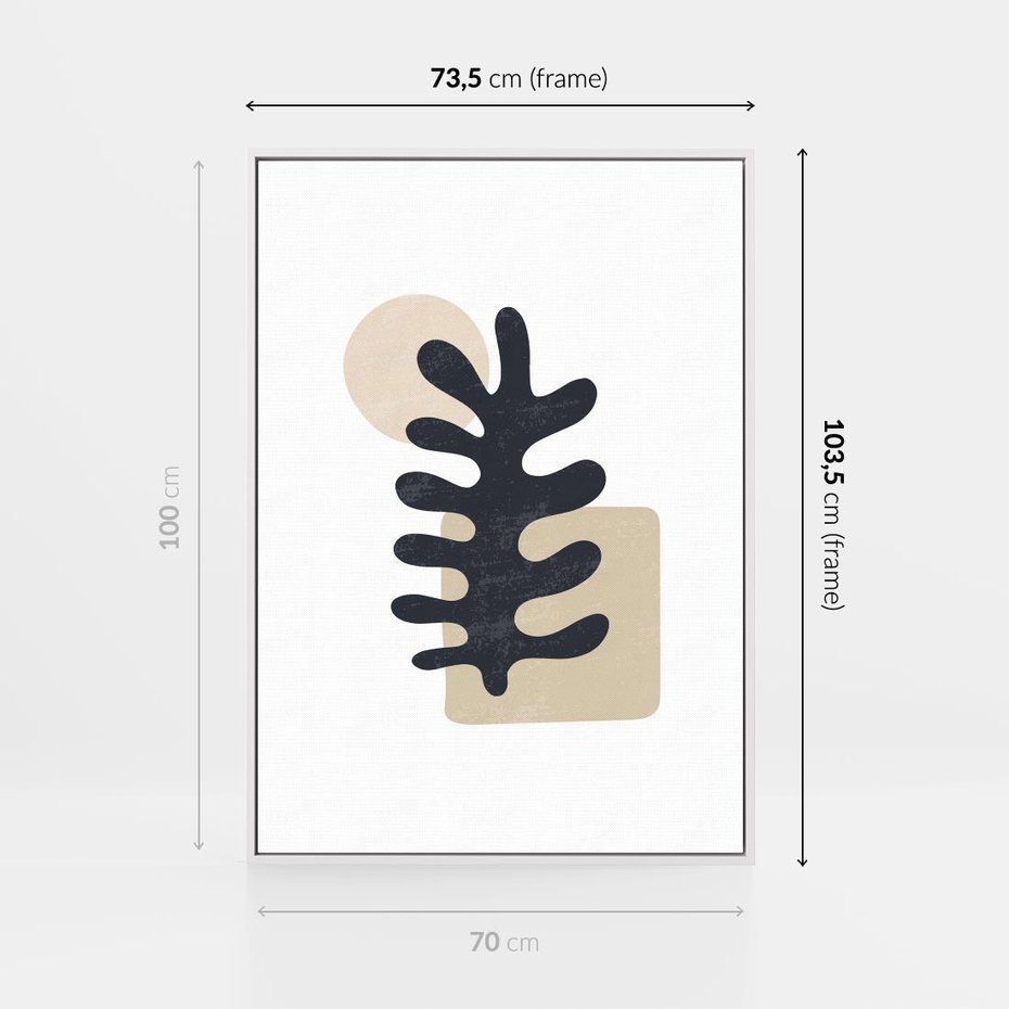 Obraz w ramie 70x100 - Opowieść Przenikających Energii - inspiracja mattise, abstrakcja - rama biała