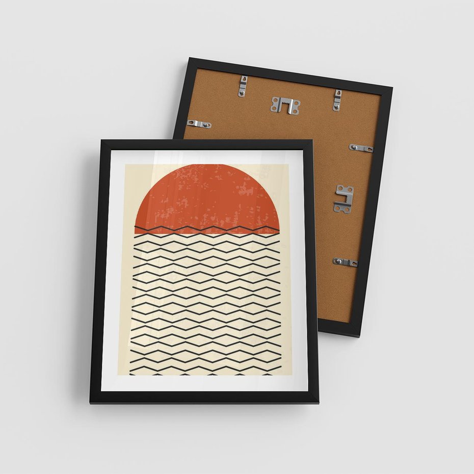 Plakat w ramie 40x50 - Abstrakcyjne Wzory na Plakacie - geometryczna sztuka, nowoczesny plakat - rama czarna