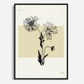 Obraz w ramie 70x100 - Kwiatowe Płótno - kwiaty, typografia - rama czarna