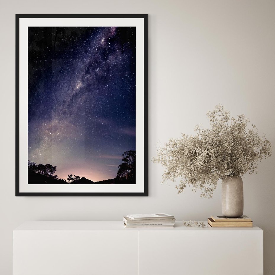 Plakat bez ramy 30x40 - Gwiaździste Ujęcie - gwiaździste niebo, noc