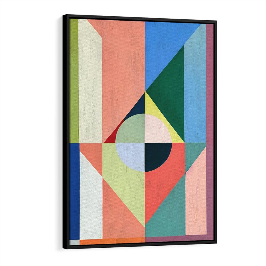 Obraz w ramie 50x70 - Księga Kolorowych Wizji - różne geometryczne formy, koła - rama czarna