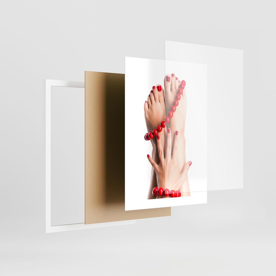 Plakat w ramie 30x40 - Manicure spa: piękno i relaks - manicure, spa - rama biała