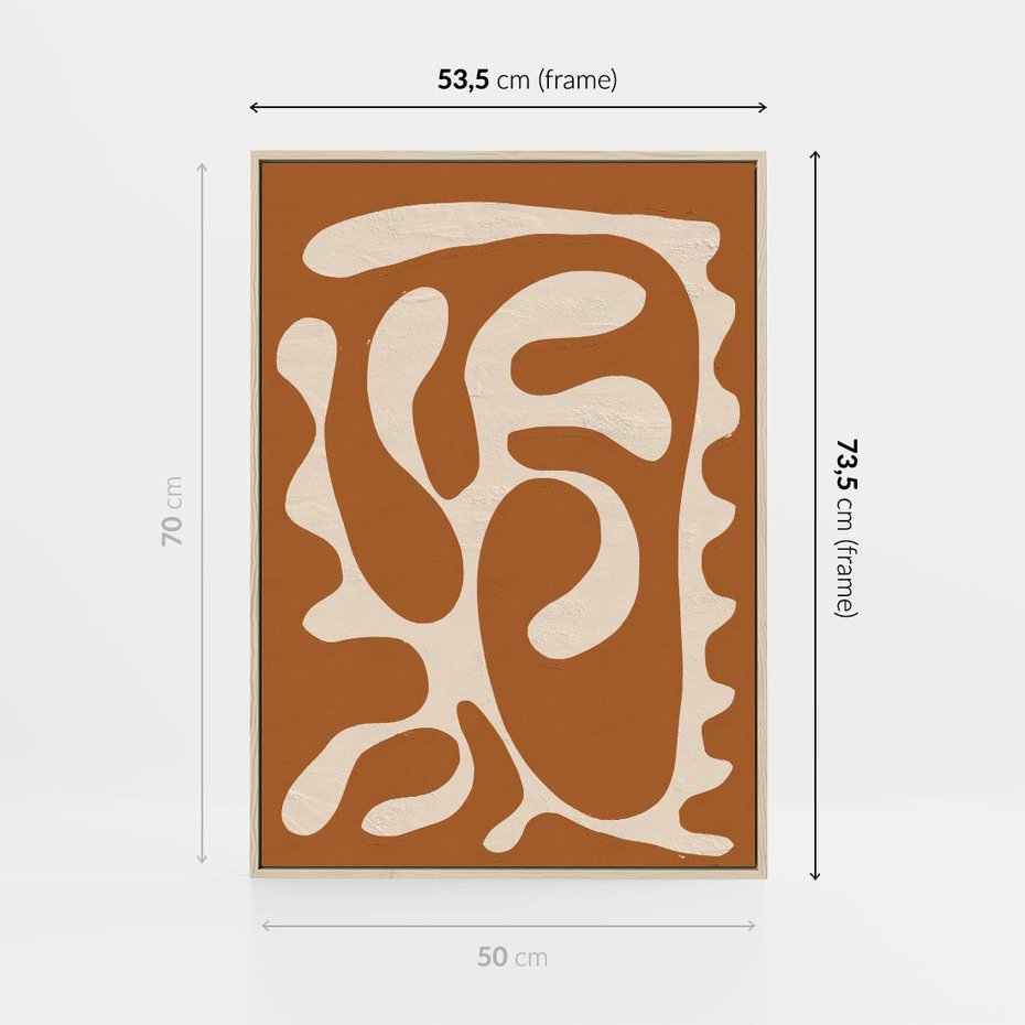 Obraz w ramie 50x70 - Wnętrza Akwarelowej Wyobraźni - abstrakcyjny obraz, plakat - rama drewno