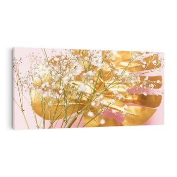Obraz na płótnie 140x70 - Blask Natury - złote, liście