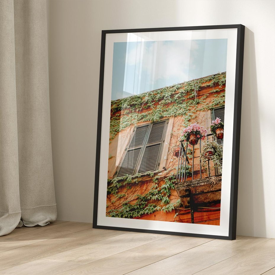 Plakat bez ramy 21x30 - Okno do włoskich budynków - włoskie, budynki