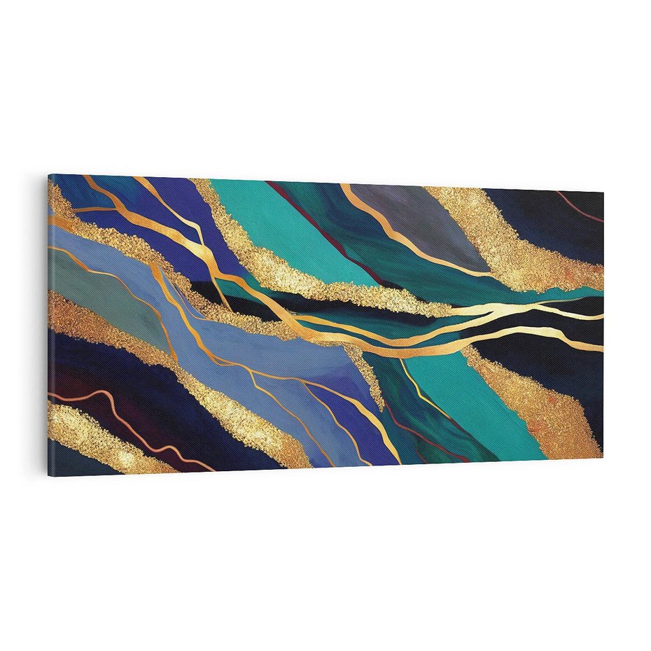 Obraz na płótnie 100x50 - Sztorm malarskich emocji - marmur, abstrakcyjna grafika