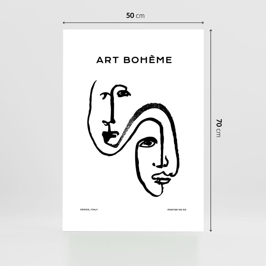 Plakat bez ramy 50x70 - Rozbijające Granice Boho - boho sztuka, twarze