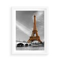 Plakat w ramie 50x70 - Echa Wieży Eiffla - wieża, Eiffla - rama biała