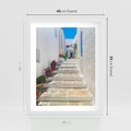 Plakat w ramie 40x50 - Urok Greckiej Uliczki - grecka, uliczka - rama biała