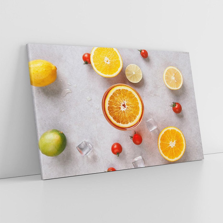 Obraz na płótnie 120x80 - Cytryny i Pomarańcze - Owoce Letniego Słońca - cytryny, pomarańcze