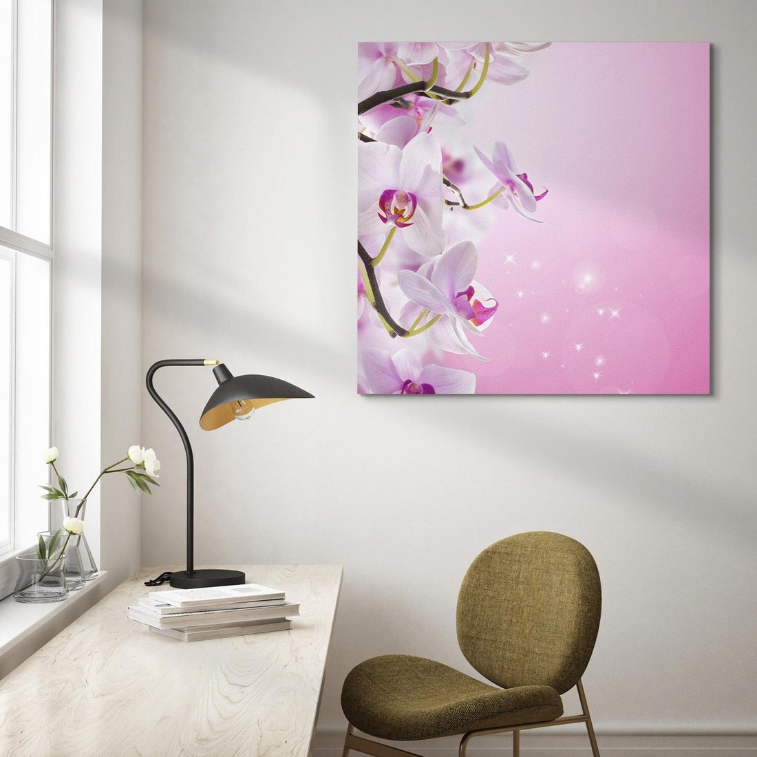 Obraz na płótnie 50x50 - Relaksujące Piękno - kwiaty, orchidea