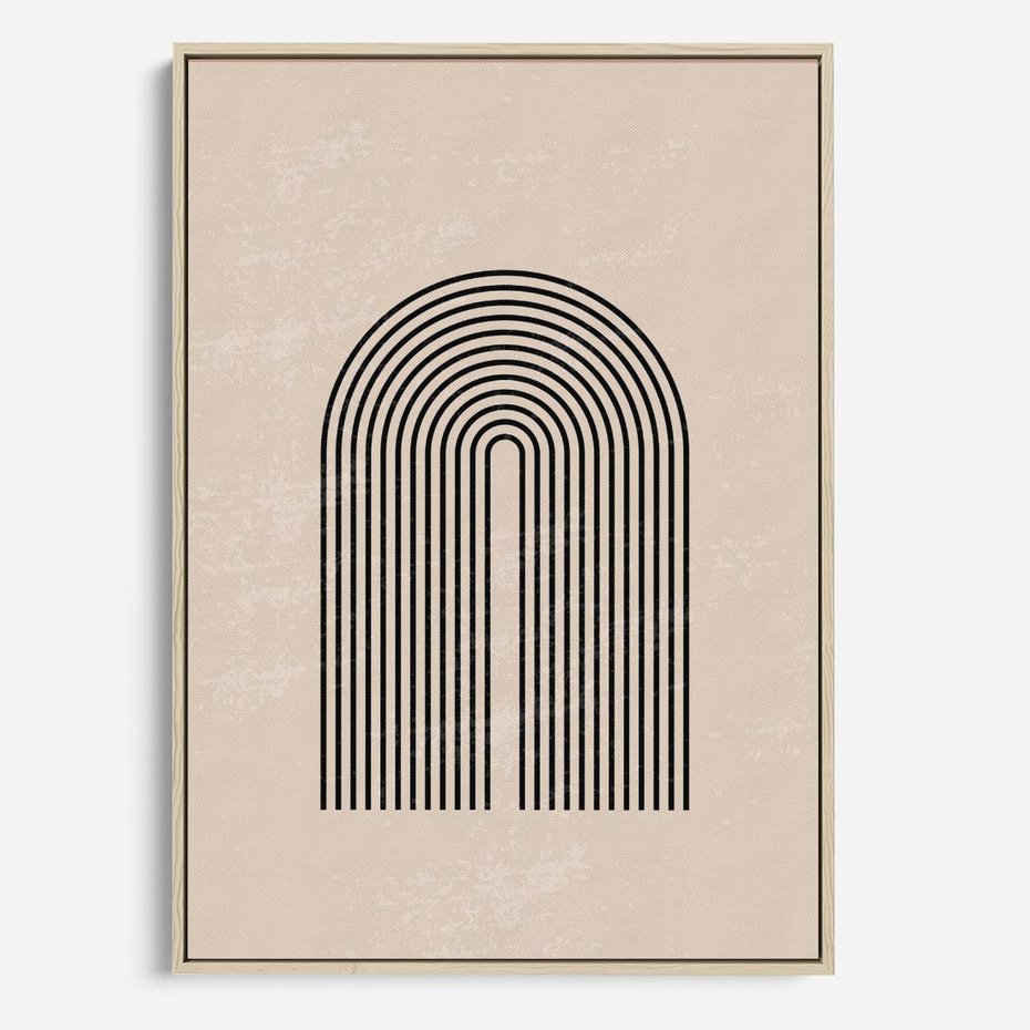 Obraz w ramie 80x120 - Migocące Echa - abstrakcyjne linie, geometria - rama drewno