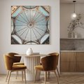 Obraz w ramie 80x80 - Magia Sklepienia - sklepienie, szklany dach - rama drewno
