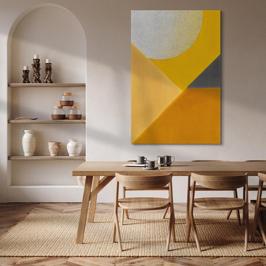 Obraz na płótnie 80x120 - Harmonia migoczących ognisk - intensywne ciepłe kolory, słoneczny żółty