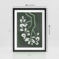 Plakat w ramie 30x40 - Rozkwitające Zielone Gałęzie - abstrakcyjne delikatne zielone linie, podobne do gałęzi kwiatów - rama czarna