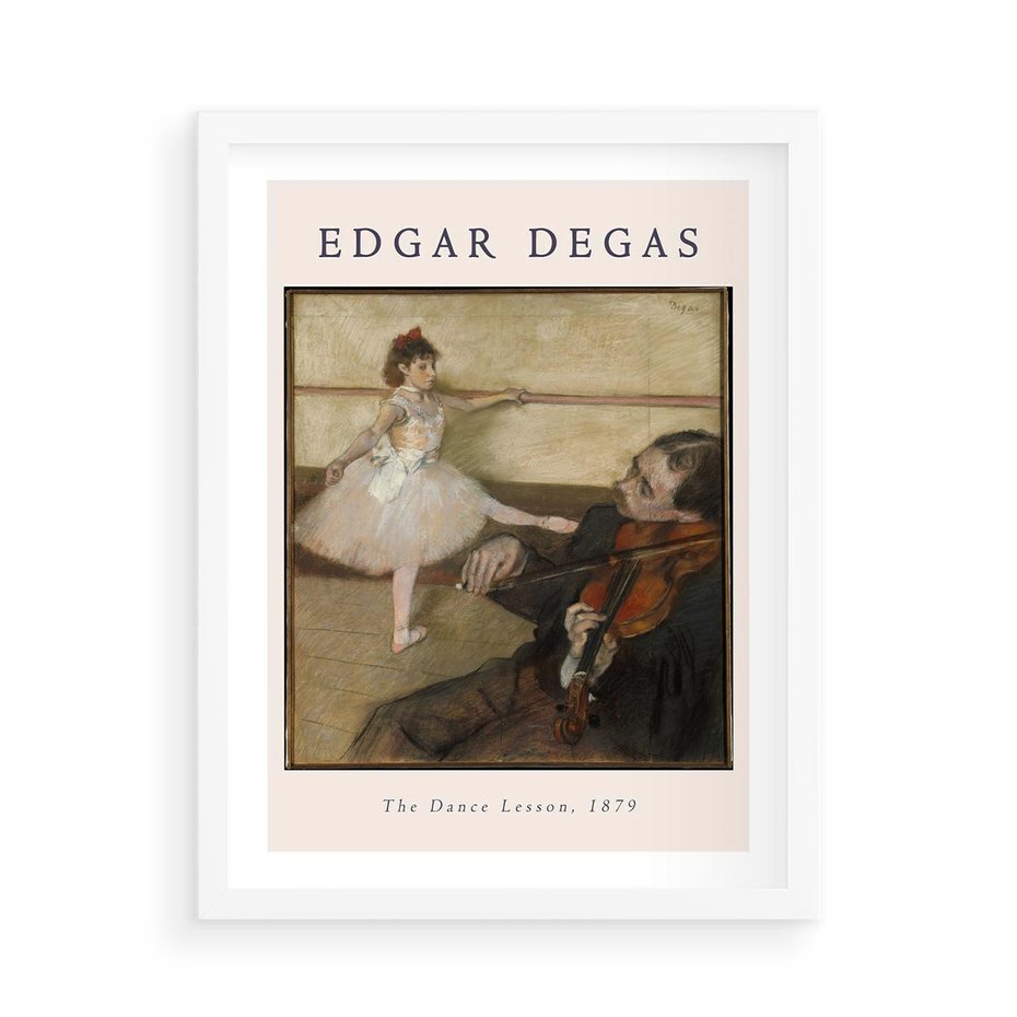 Plakat w ramie 50x70 - Klasyka Baletu - Edgar Degas, reprodukcja obrazu - rama biała