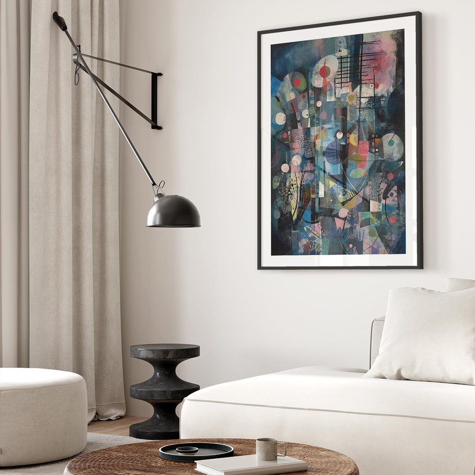 Plakat w ramie 30x40 - Rozbijając Granice Kreatywności - abstrakcyjny obraz, sztuka abstrakcji - rama czarna