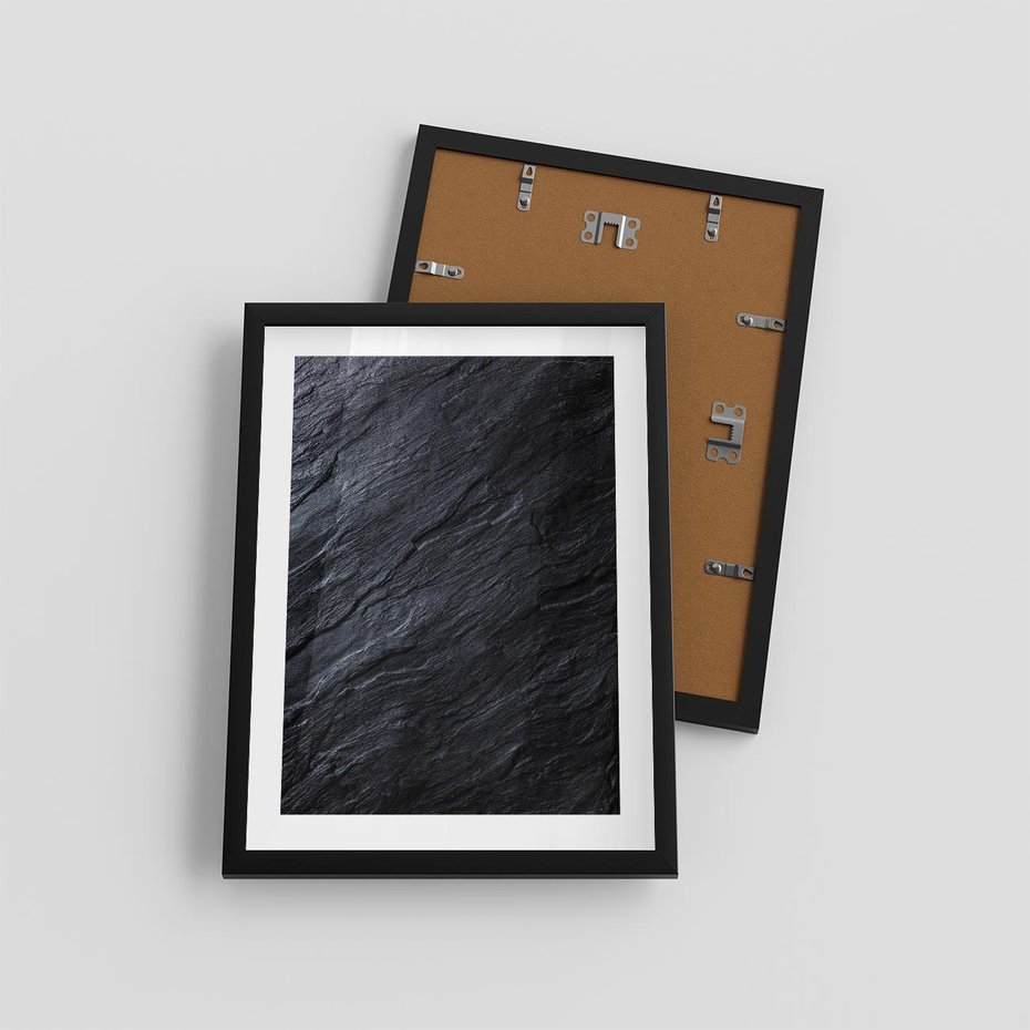 Plakat w ramie 30x40 - Kamienne tekstury w trójwymiarze - kamień, tekstura - rama czarna