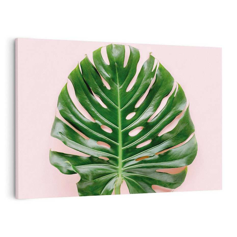 Obraz na płótnie 70x50 - Egzotyczna Roślinność - liście, monstera