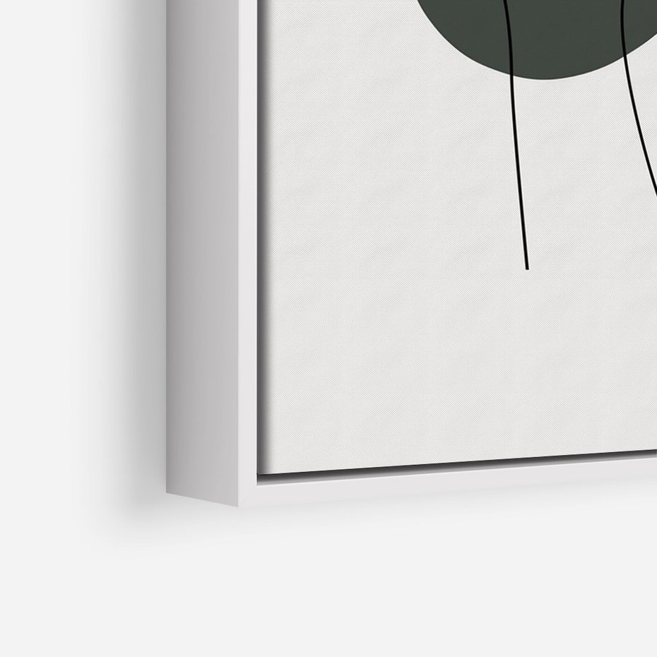 Obraz w ramie 70x100 - Tajemnicze Impulsy - szkic jedną linią, one lone - rama biała