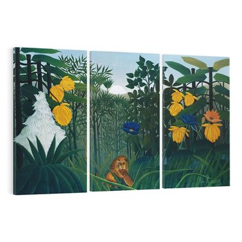 Obraz na płótnie 120x80 - "Uczta Lwa" (1907) Henri Rousseau - Reprodukcja - reprodukcja, obraz na płótnie