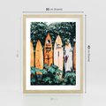 Plakat w ramie 30x40 - Surfowanie w Harmonii z Naturą - deski surfingowe, oparte o rośliny - rama drewno