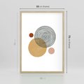 Plakat w ramie 50x70 - Wewnętrzne Formy - koła okręgi, abstrakcyjna nowoczesna sztuka - rama drewno