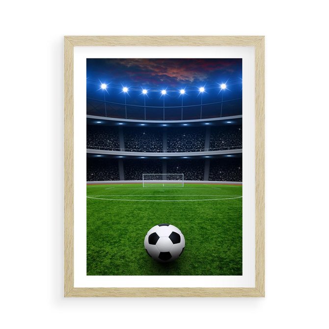 Plakat w ramie 50x70 - Piłka nożna - gol! - piłka nożna, gol - rama drewno