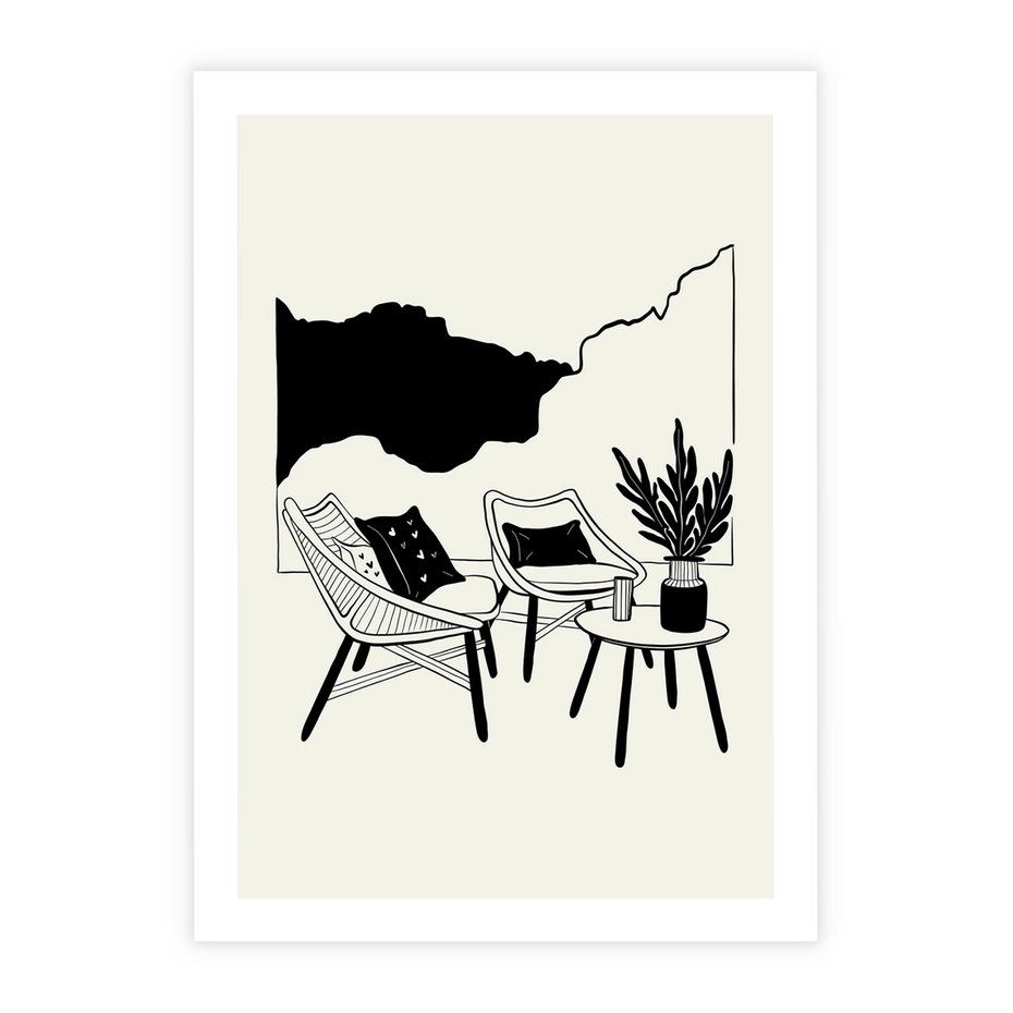 Plakat bez ramy 50x70 - Boho Elegancja - boho wnętrze, salon