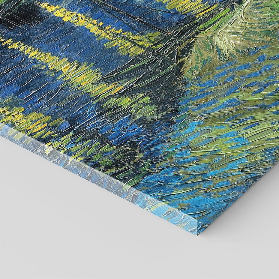 Obraz na płótnie 80x120 - "Starry Night Over the Rhone" (1888) Vincent van Gogh - Reprodukcja - reprodukcja, obraz na płótnie