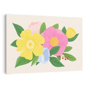 Obraz na płótnie 120x80 - Kwiatowy Uśmiech - kwiaty, akwarela