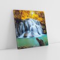 Obraz na płótnie 40x40 - Magia kolorów - jesień, las