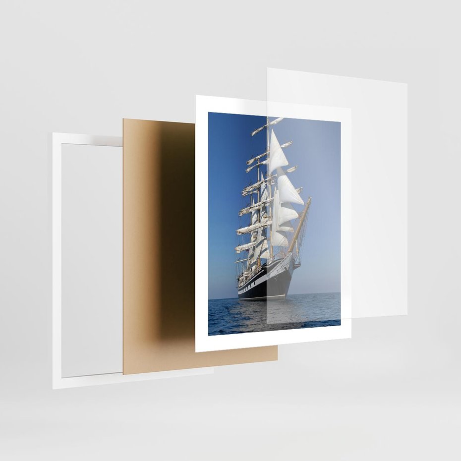 Plakat w ramie 40x50 - Podróż na Żaglowcu Przygody - żaglowiec, podróż - rama biała
