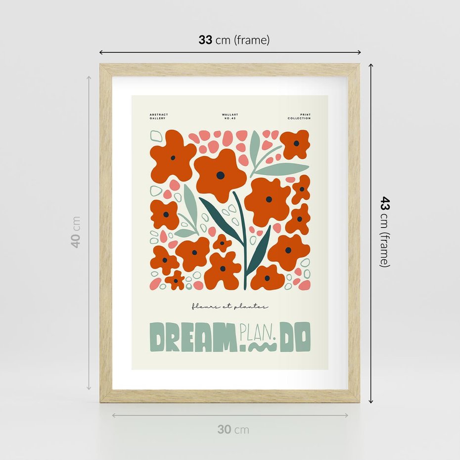 Plakat w ramie 30x40 - Abstrakcyjne Spektrum - kwiaty, abstrakcja - rama drewno