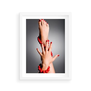 Plakat w ramie 40x50 - Manicure i Pedicure - Piękno Paznokci - manicure, pedicure - rama biała