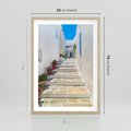 Plakat w ramie 50x70 - Urok Greckiej Uliczki - grecka, uliczka - rama drewno