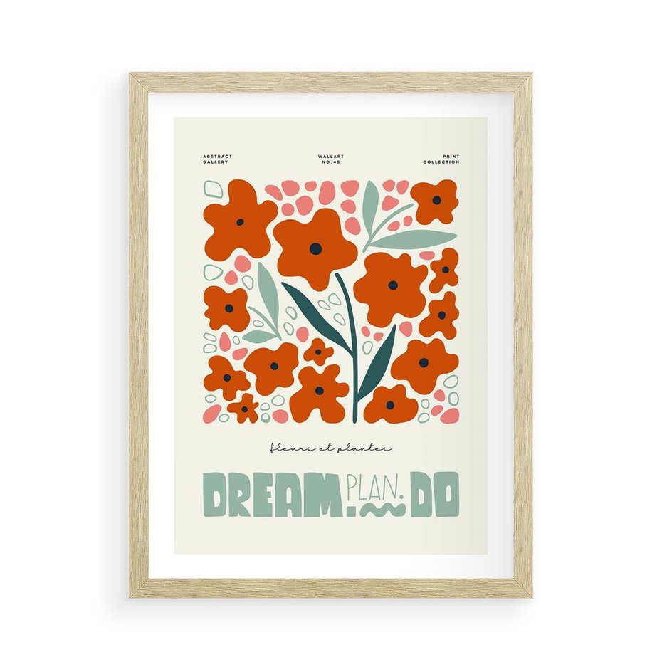 Plakat w ramie 50x70 - Abstrakcyjne Spektrum - kwiaty, abstrakcja - rama drewno