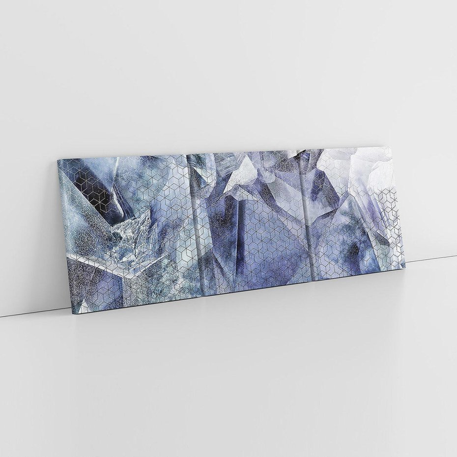 Obraz na płótnie 150x50 - Melodia mgieł i marzeń - abstrakcja w kolorze granatu, przypominająca górę lodową
