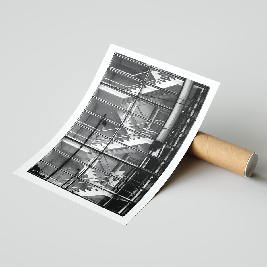 Plakat bez ramy 40x50 - Schody do architektonicznej przestrzeni - schody, architektura